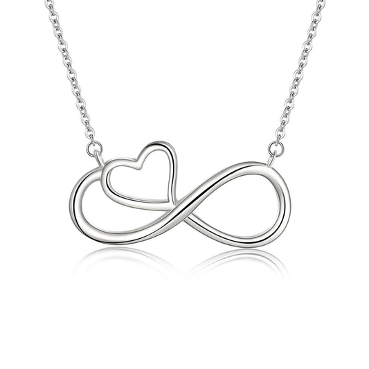 13723 EVER FAITH Infinity Heart Necklace 925 Sterling Silver Friendship Sister Mother Daughter Necklace, Daughter Gift From Mom, Birthday/Valentines Day/Mothers Day/Christmas Gift Ideas for Woman