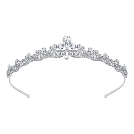 03998 Austrian Crystal Headpiece Accessory Crystal Wedding Teardrop Tiara Headband