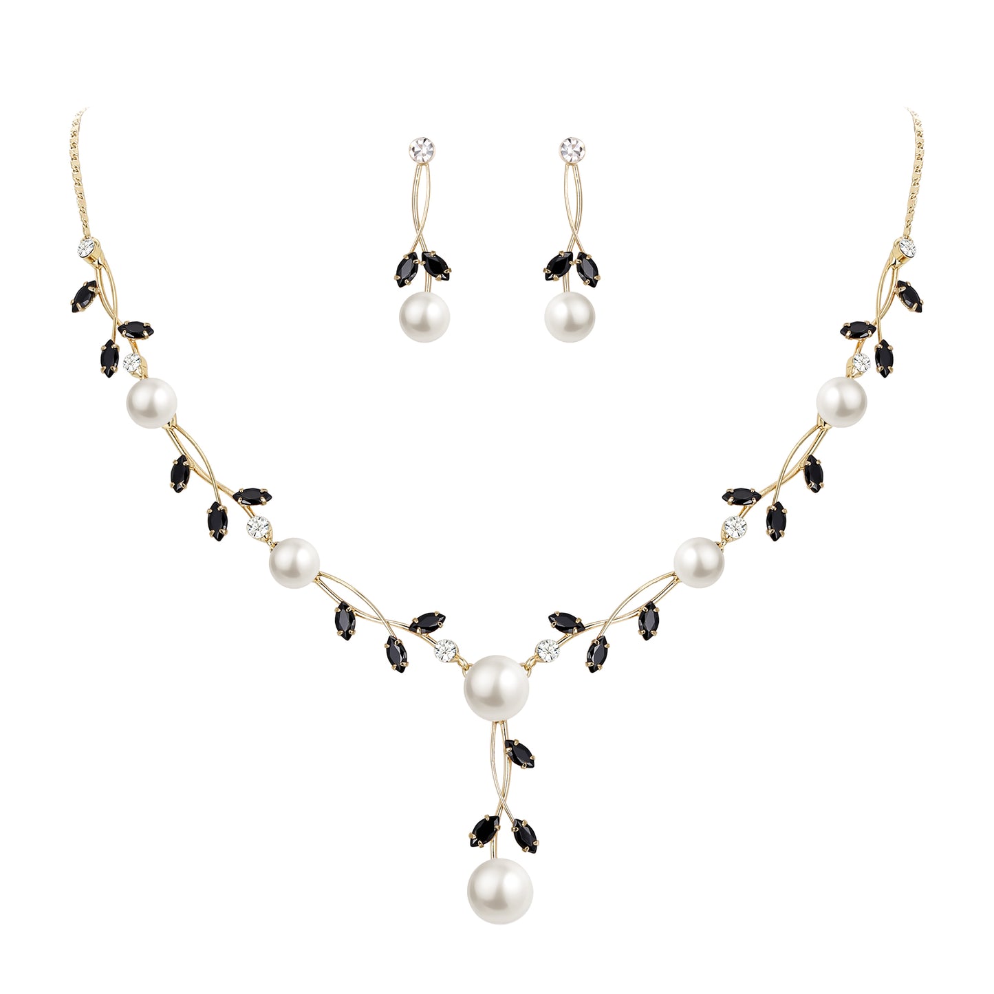 06456 Bridal Flower Pearl Jewelry Set