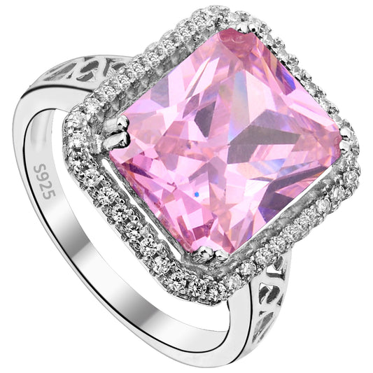 06866 Zircon Silver Ring Pink