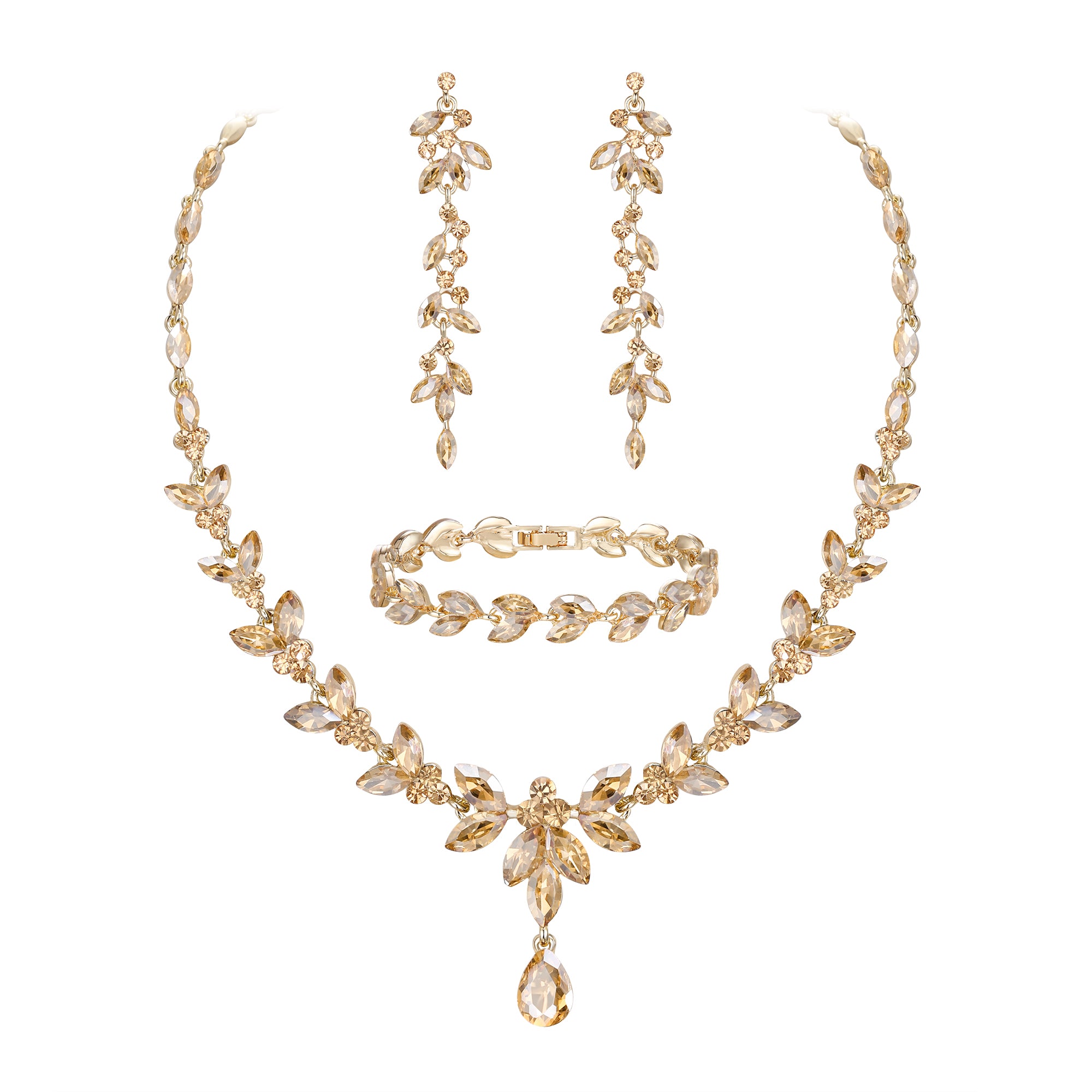 PUSHI Jewelry Bride Wedding Necklace Earrings| Alibaba.com